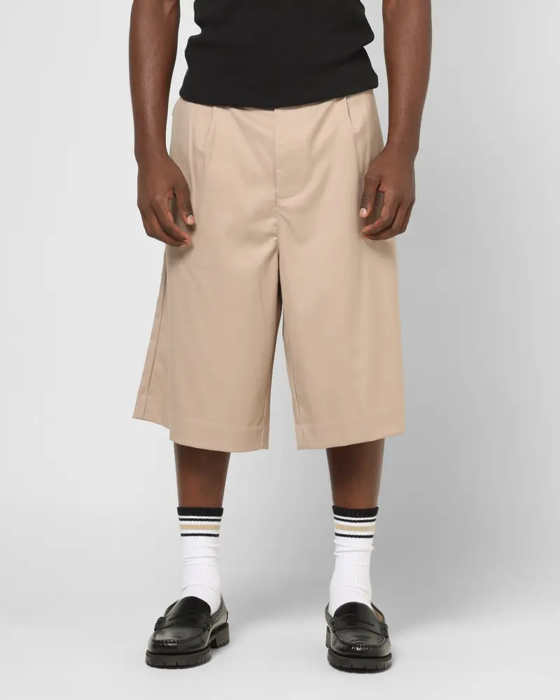 Carre Heritage Pleated Shorts Tan 1