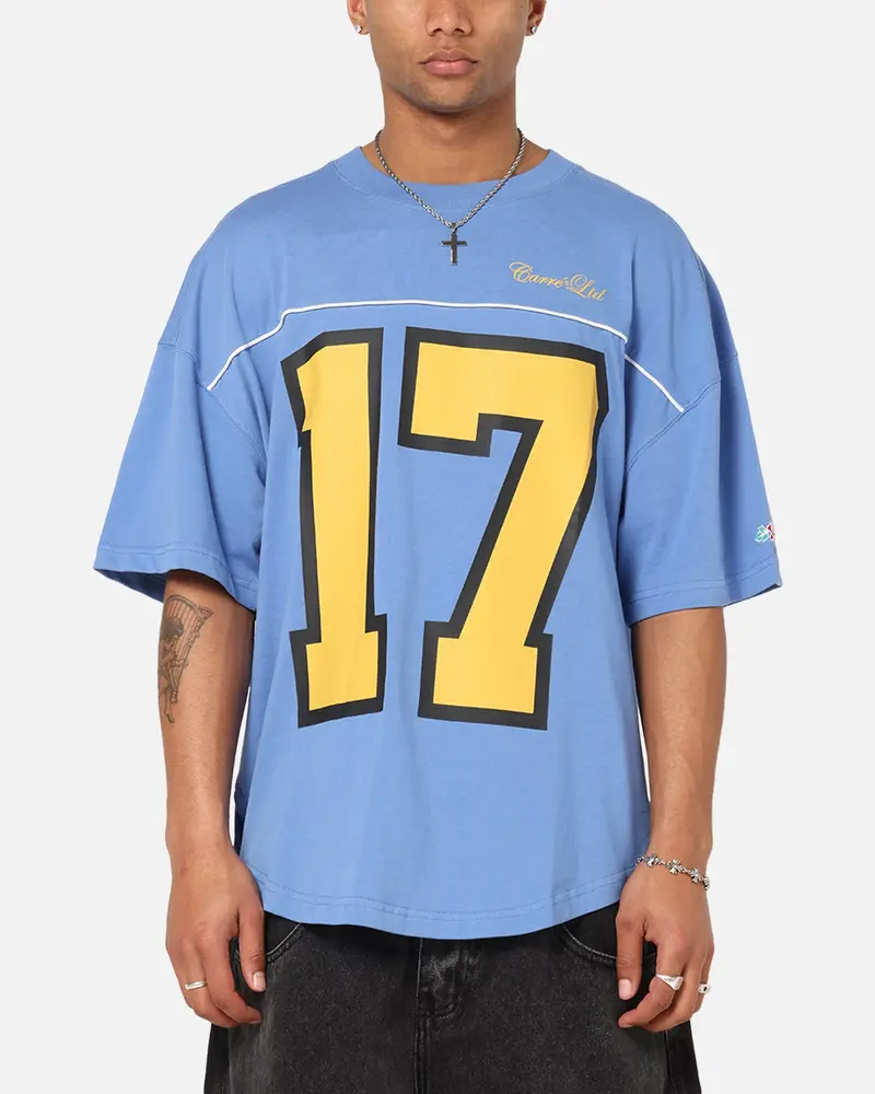 Carre Hitta Grid Iron T-Shirt Blue/Yellow 1