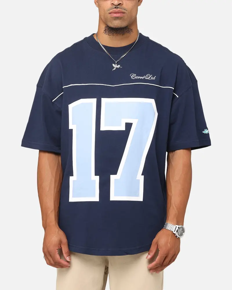 Carre Hitta Grid Iron T-Shirt Navy/Light Blue 1