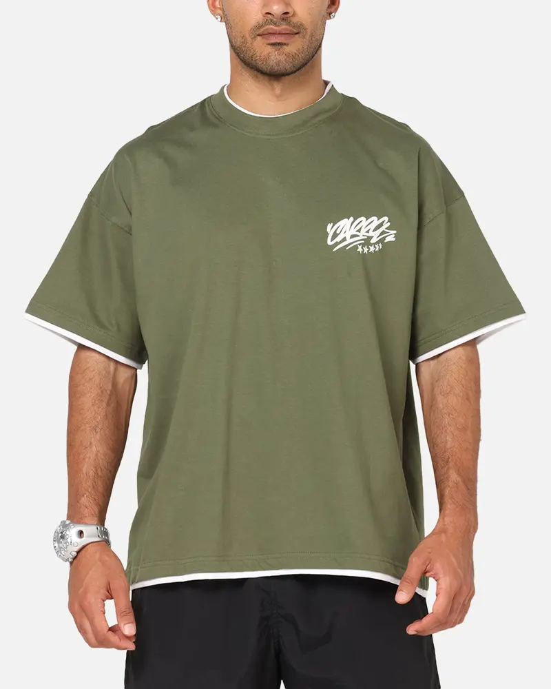 Carre Motion Layered T-Shirt Green/White 1