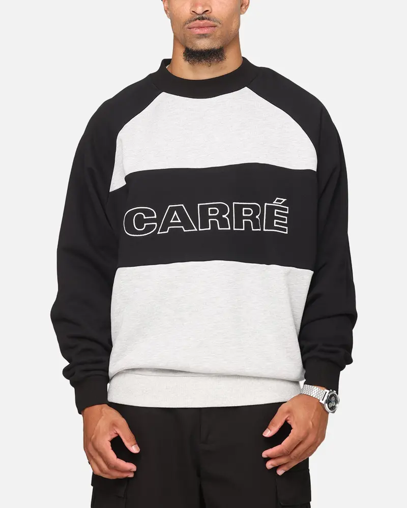 Carre Panel Raglan Crewneck Black/Grey Marle 1