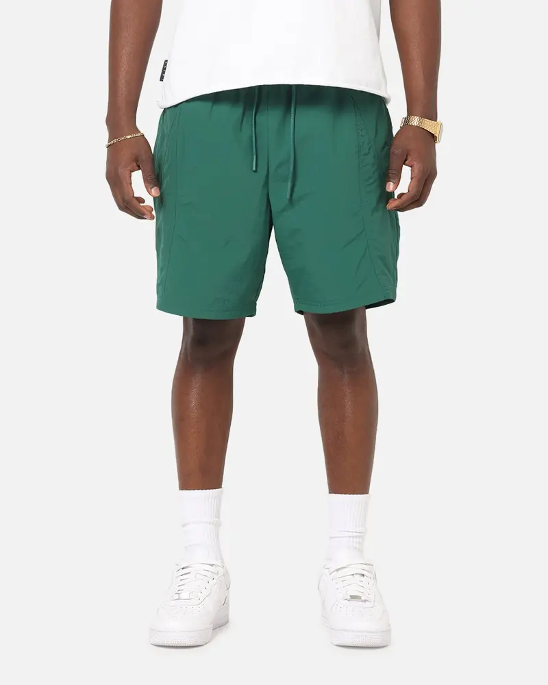 Carre Panelled Nylon Shorts Green 1