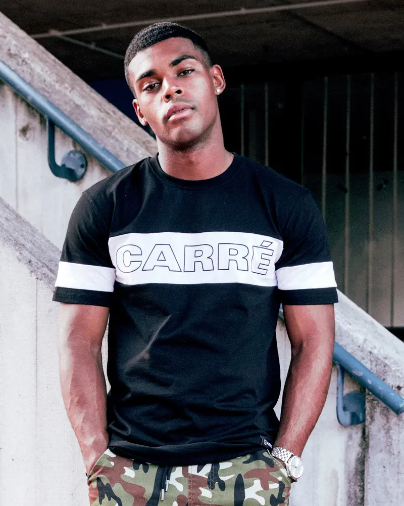 Carré Panneau Short Sleeve T-Shirt Black/White 1