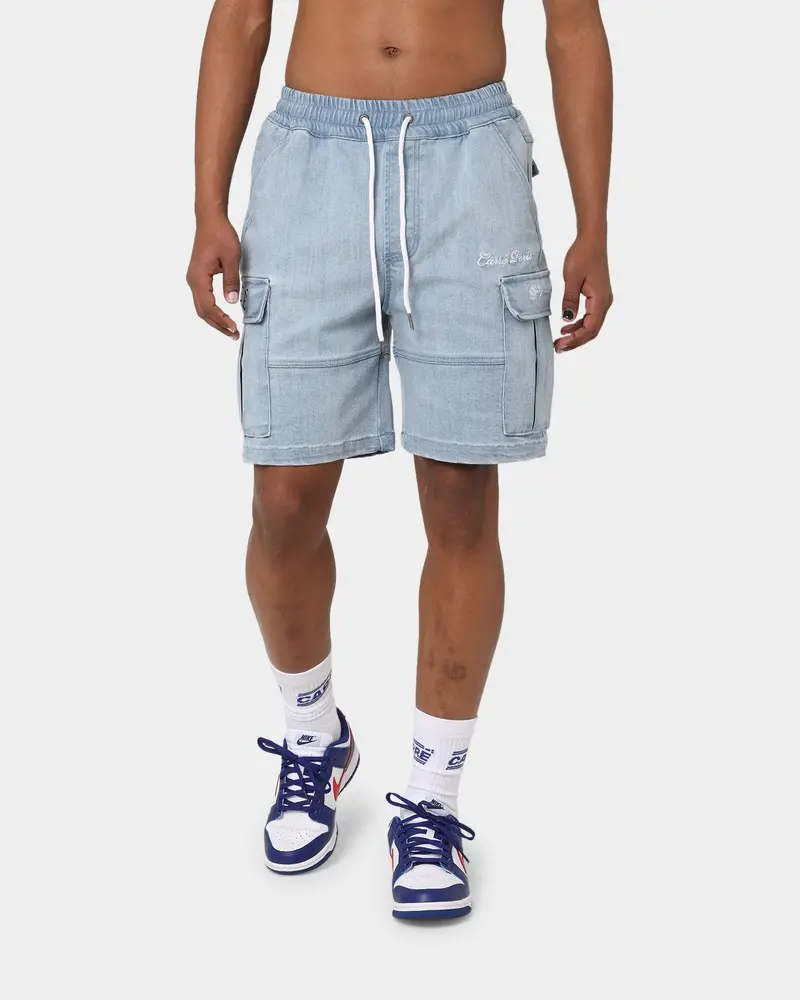 Carré Paris Denim Cargo Shorts Vintage Blue 1