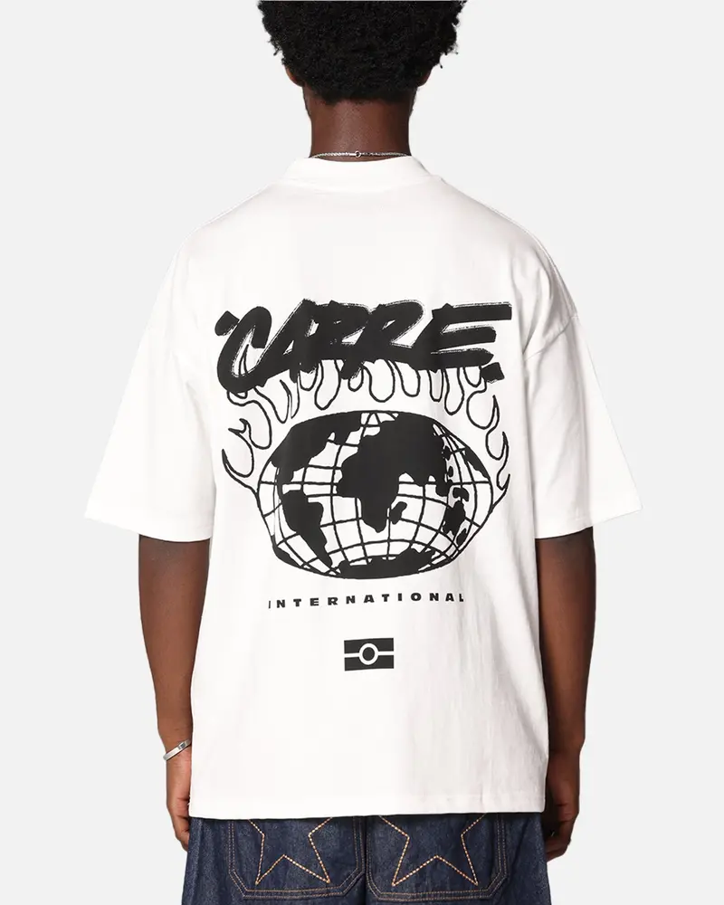 Carre Passport Mock Neck T-Shirt Off White 1