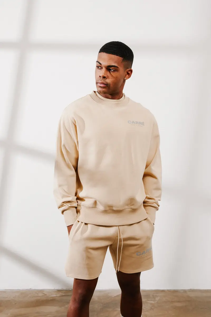 Carre Premium Motion Crewneck Cappuccino/Grey 1