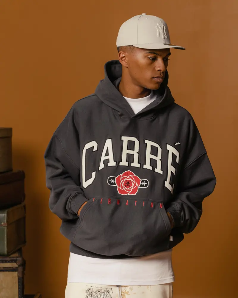 Carre Rose International Oversized Hoodie Coal 1