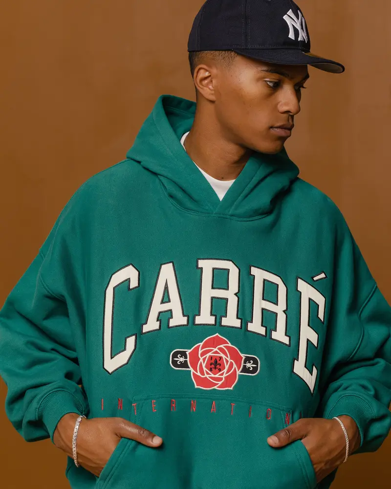 Carre Rose International Oversized Hoodie Dark Teal 1