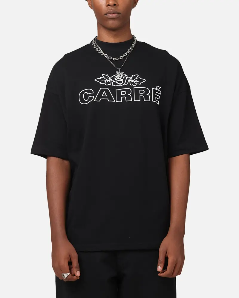 Carre Rosebud Mock Neck T-Shirt Black 1