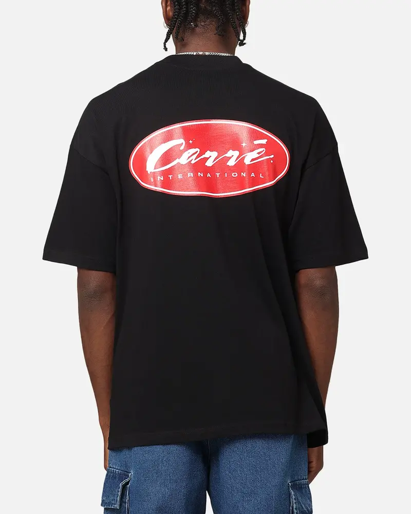 Carre Script Sport Mock Neck T-Shirt Black 1