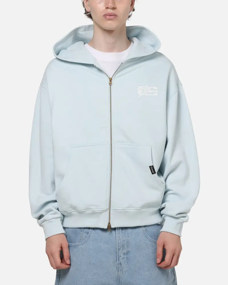 Carre Signature Zip Hoodie Light Blue 1