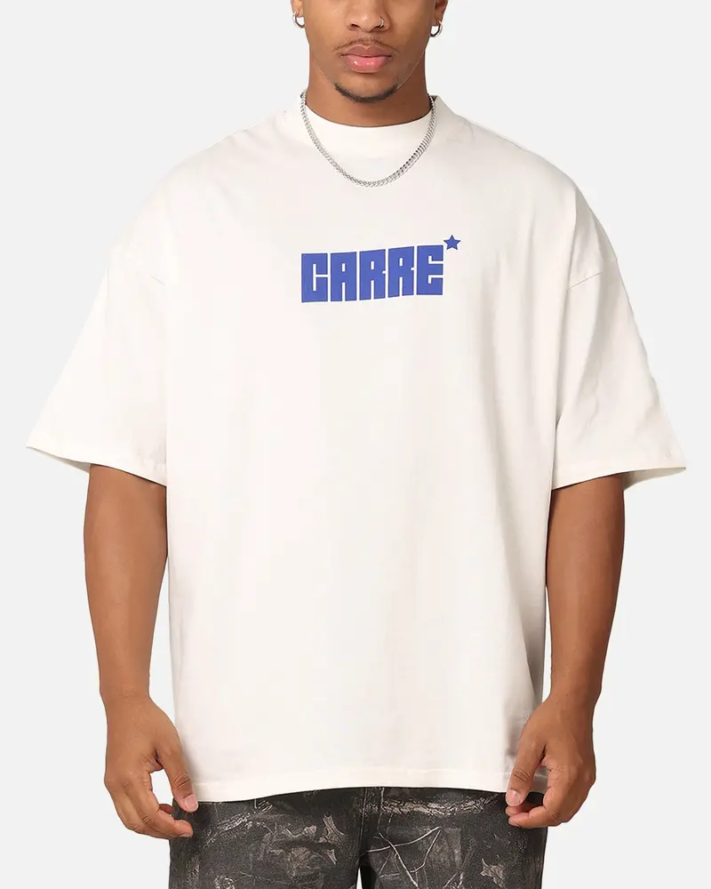 Carre Star Block Mock Neck T-Shirt Off White 1
