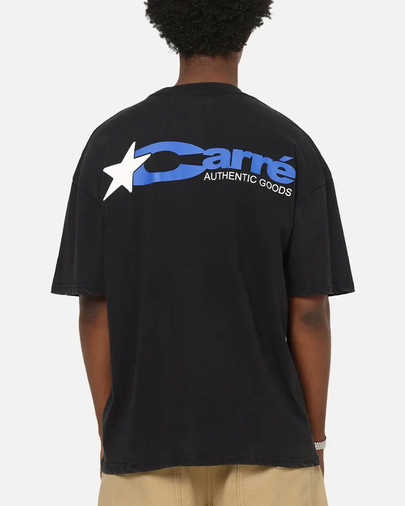 Carre Star Mark T-Shirt Black Acidwash 1