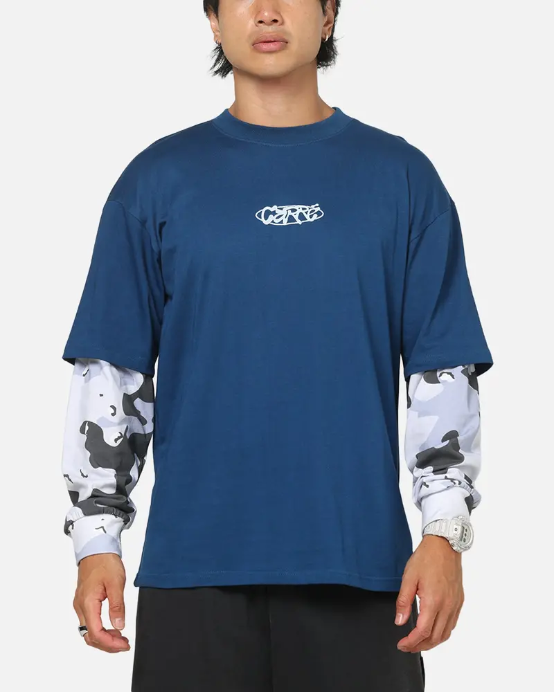 Carre Static Layered Long Sleeve T-Shirt Blue 1