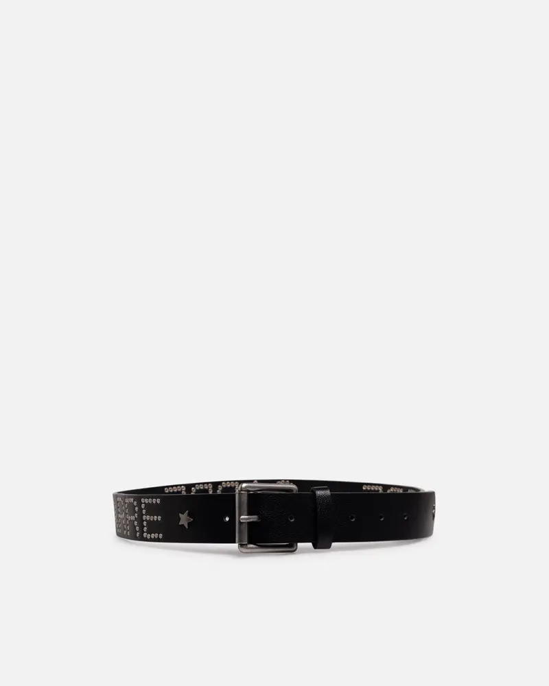 Carre Studded Vegan Leather Belt Black 1