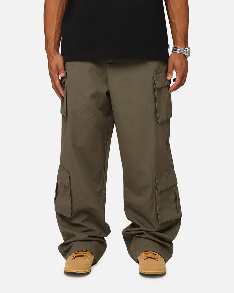 Carre Tactical Baggy Cargo Pants Khaki 1