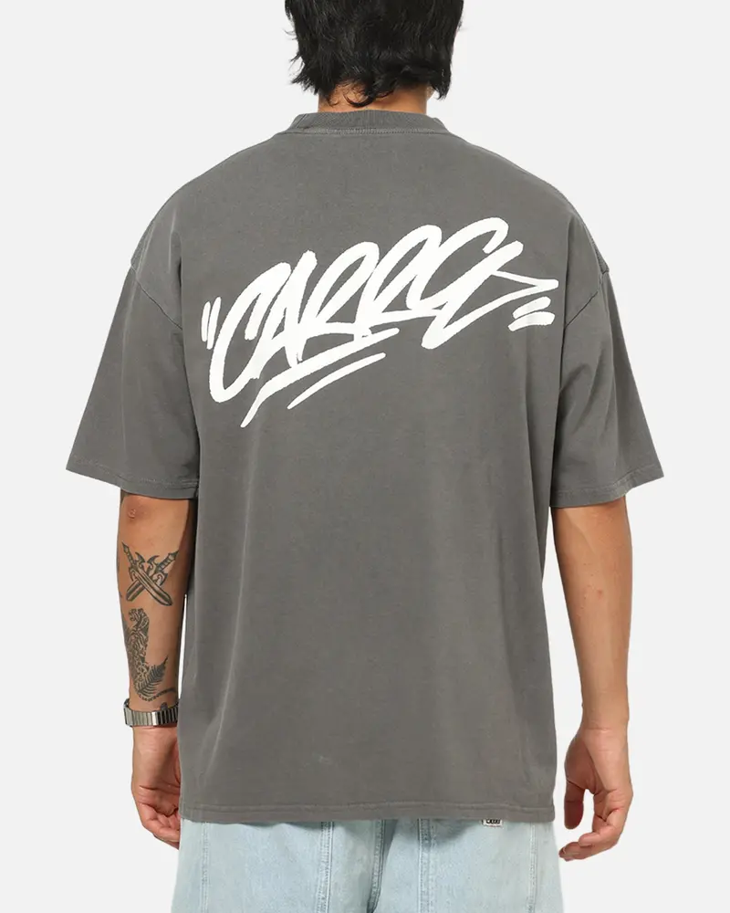 Carre Tag Mock Neck T-Shirt Black Acidwash 1