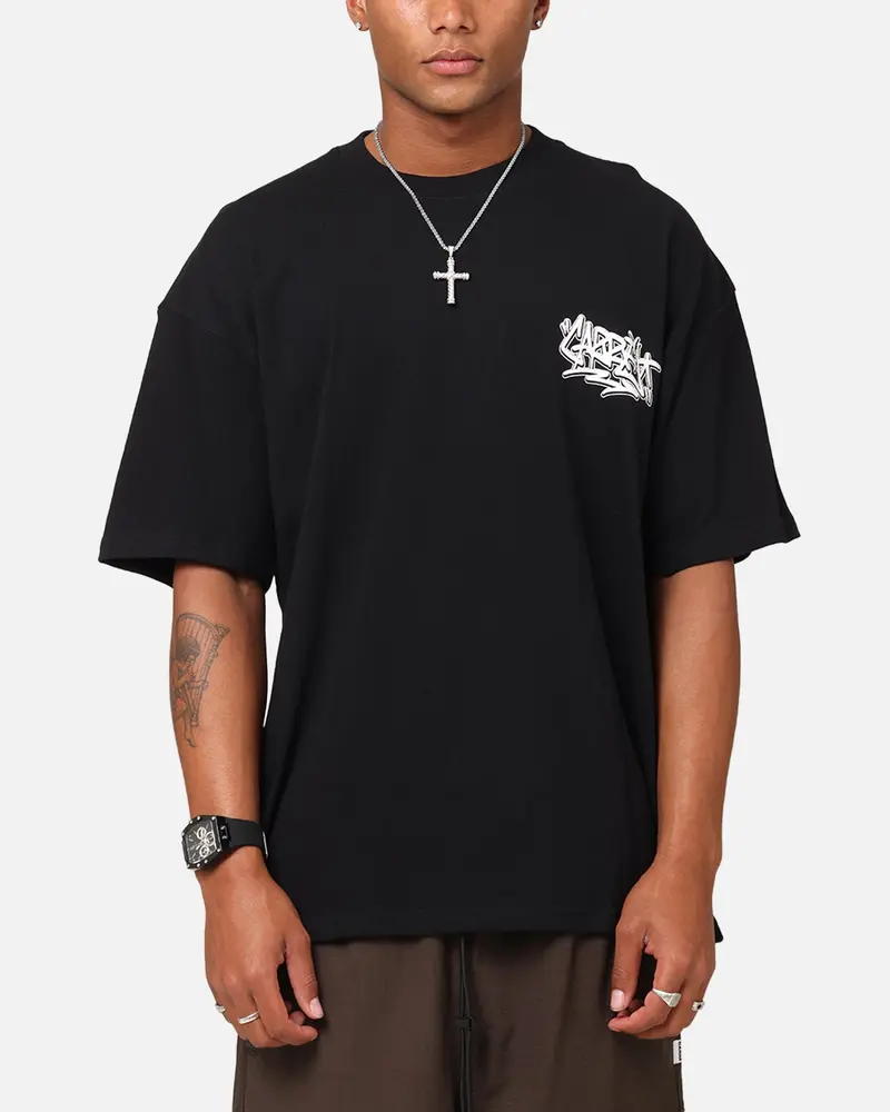 Carre Tagged Drop Shoulder T-Shirt Black 1