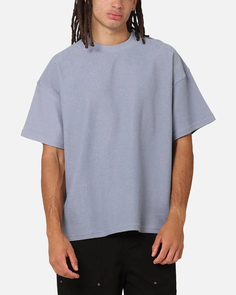 Carre Terry Oversized T-Shirt Blue 1
