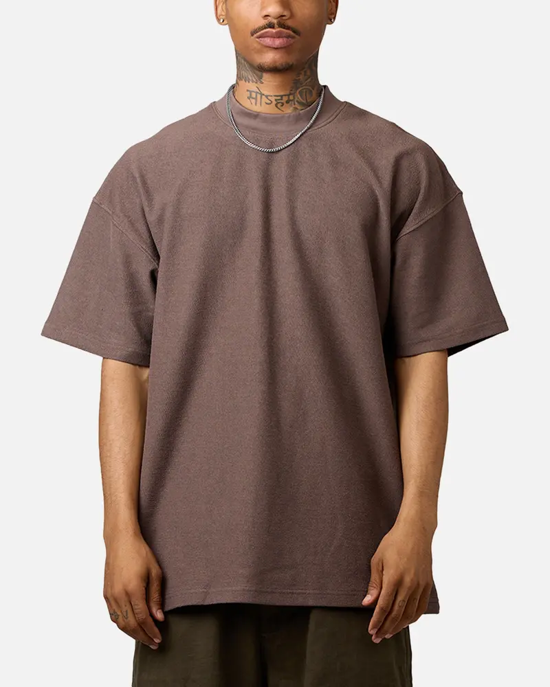 Carre Terry Oversized T-Shirt Brown 1