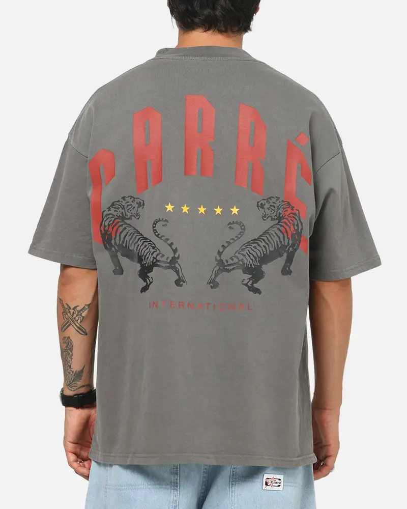 Carre Tiger Glow T-Shirt Washed Charcoal 1