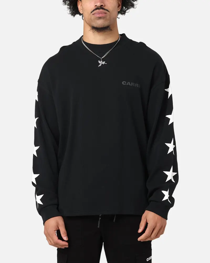 Carre Waffle Workwear Long Sleeve T-Shirt Black 1