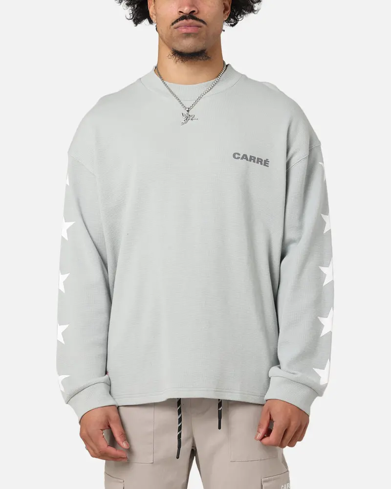 Carre Waffle Workwear Long Sleeve T-Shirt Grey 1