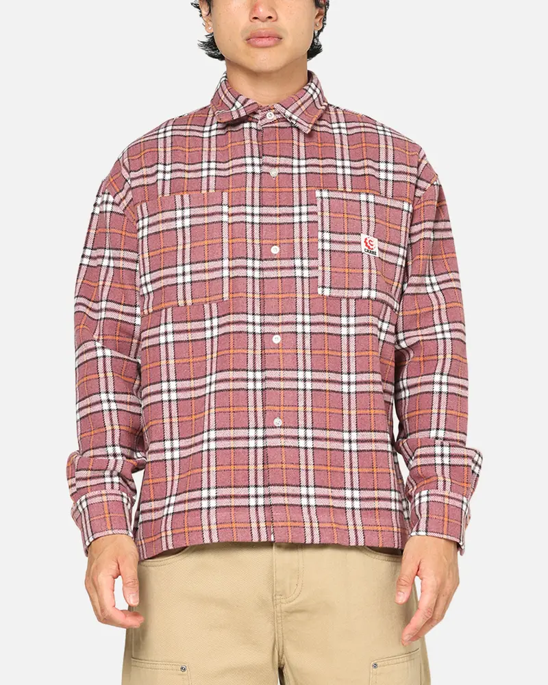 Carre Workwear Long Sleeve Button Up Shirt Pink 1