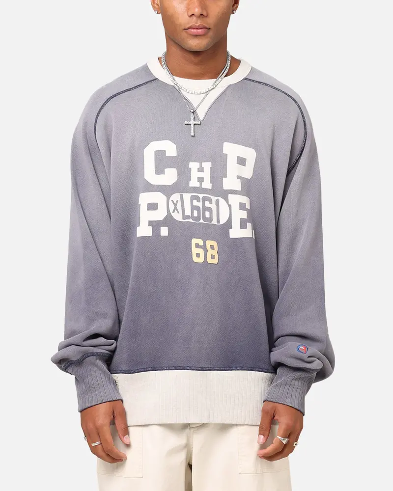 Champion 50'S Saddle Crew Sweatshirt Athletic Navy 1