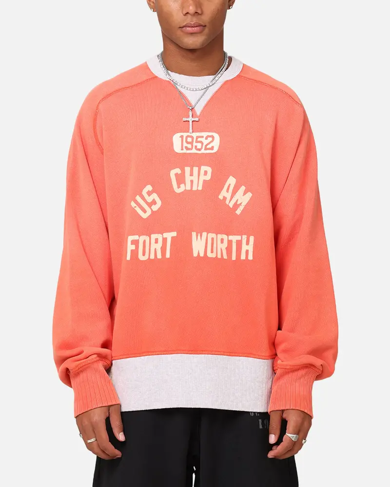 Champion 50'S Saddle Crew Sweatshirt Team Red Scarlet 1