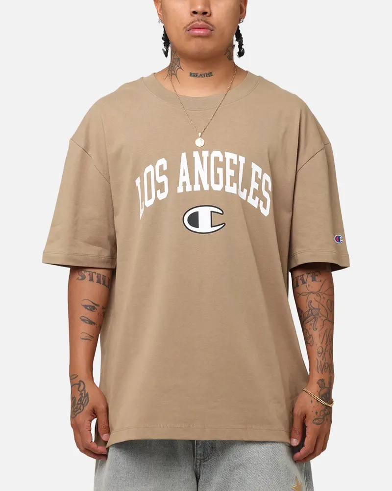 Champion Heritage Los Angeles Logo Graphic T-Shirt Whole Wheat Khaki 1