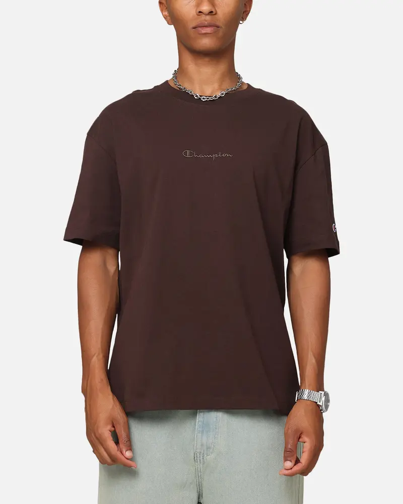 Champion Heritage New Script T-Shirt Brown 1