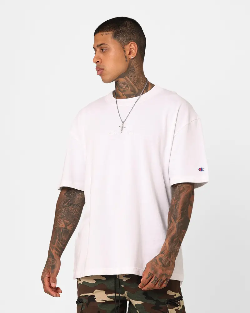 Champion Heritage New Script T-Shirt White 1