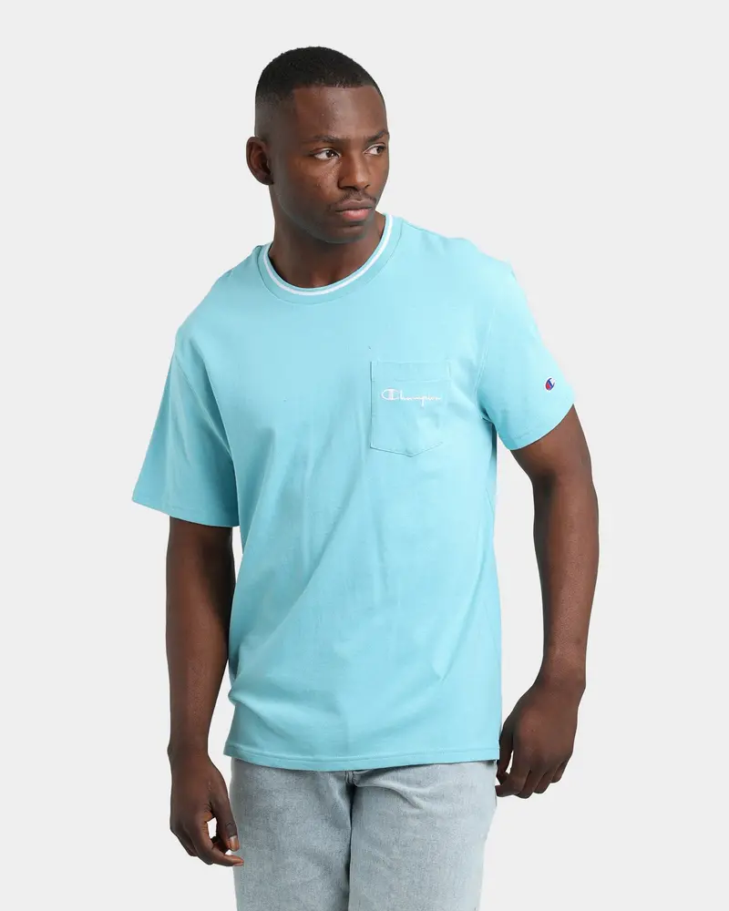 Champion Ht Tip Chest Pocket T-Shirt Amazing Aqua 1
