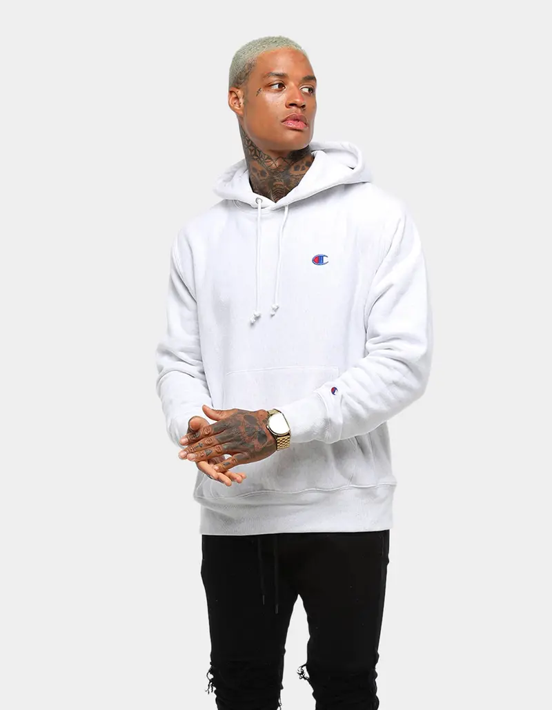 Champion Rev Weave Hoodie Silver 1