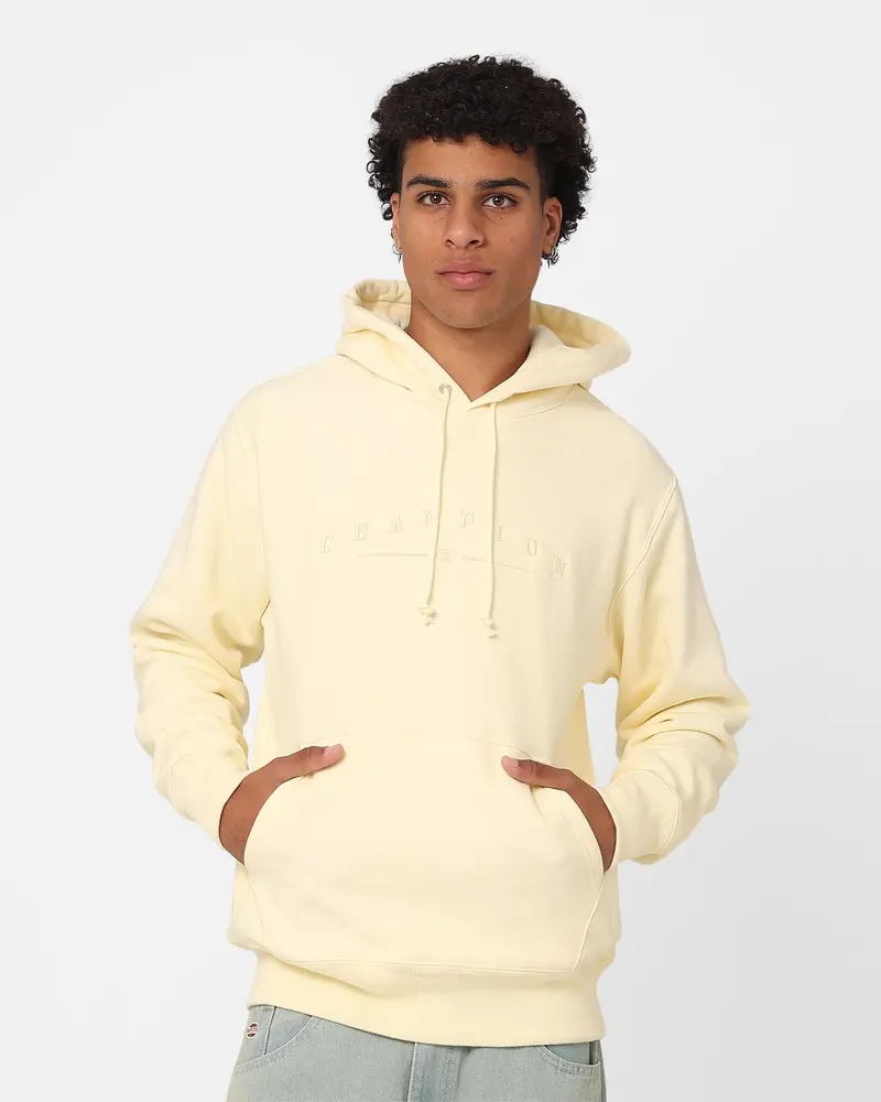 Champion Reverse Weave 2K Logo Hoodie Post Yellow 1