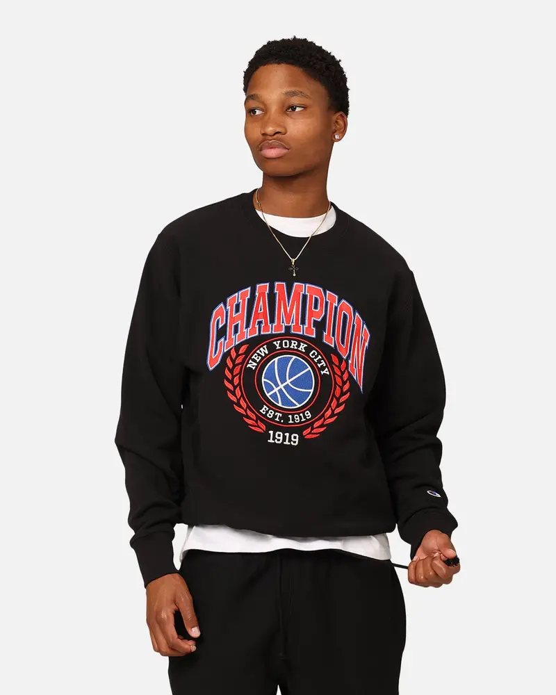 Champion Reverse Weave Field Basketball Crewneck Black 1