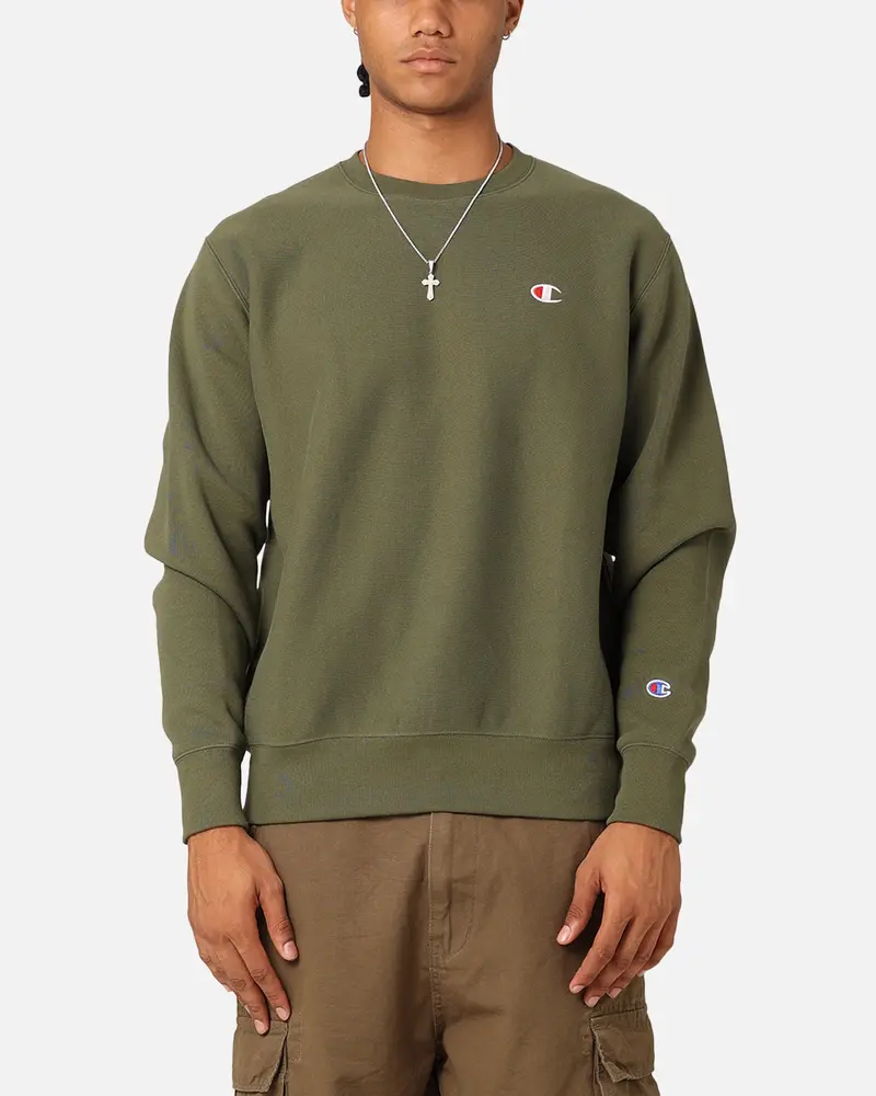 Champion Reverse Weave Small C Crewneck Moss 1