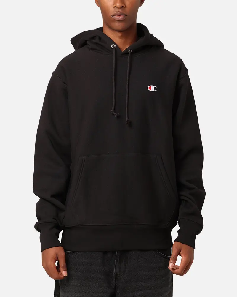 Champion Reverse Weave Small C Hoodie Black 1