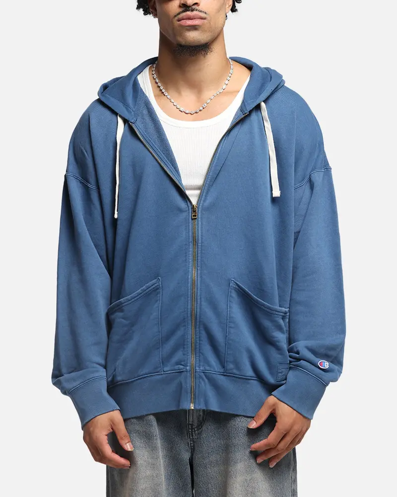 Champion Time Capsule Full Zip-Through Hoodie Teal 1
