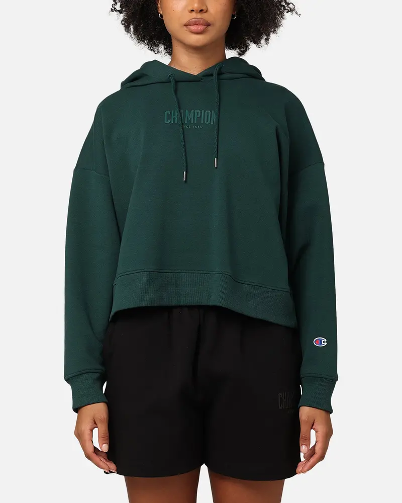 Champion Women's Rochester Base Hoodie Cotton Forest Green 1