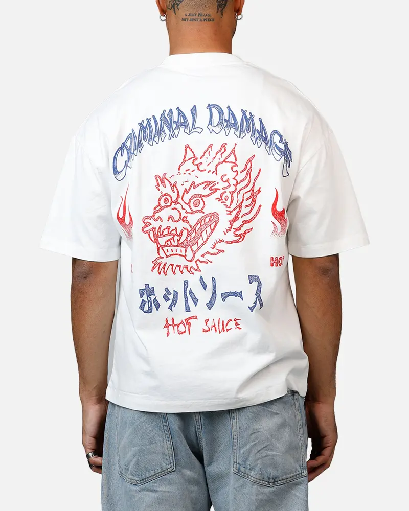 Criminal Damage Hot Sauce T-Shirt Off White 1