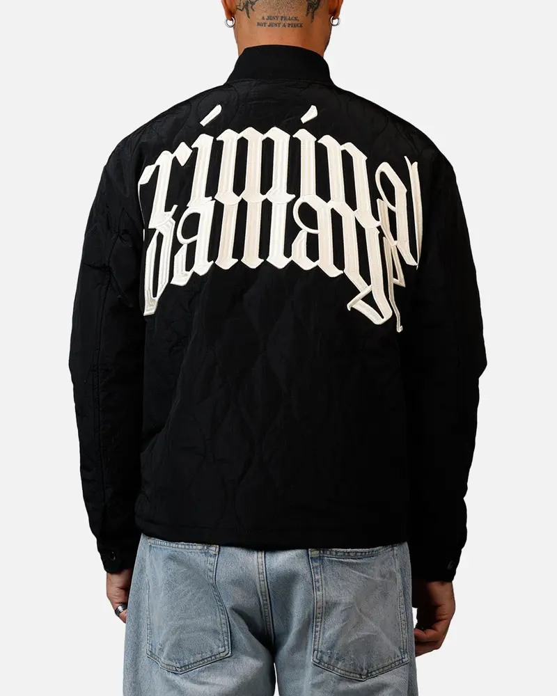 Criminal Damage Quilted Bomber Black 1