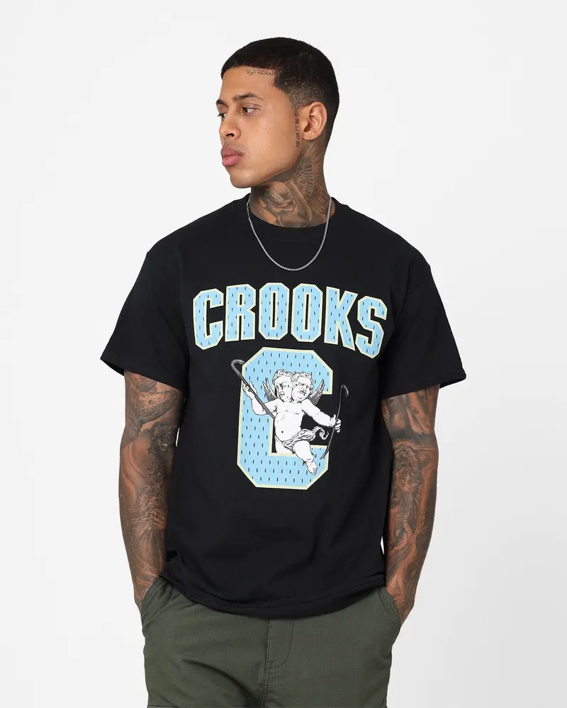 Crooks & Castles Varsity Angels T-Shirt Black 1