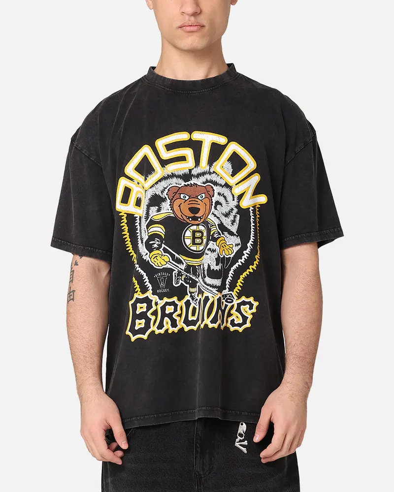 Culture Kings Boston Bruins Blades Heavy T-Shirt Black Acidwash 1