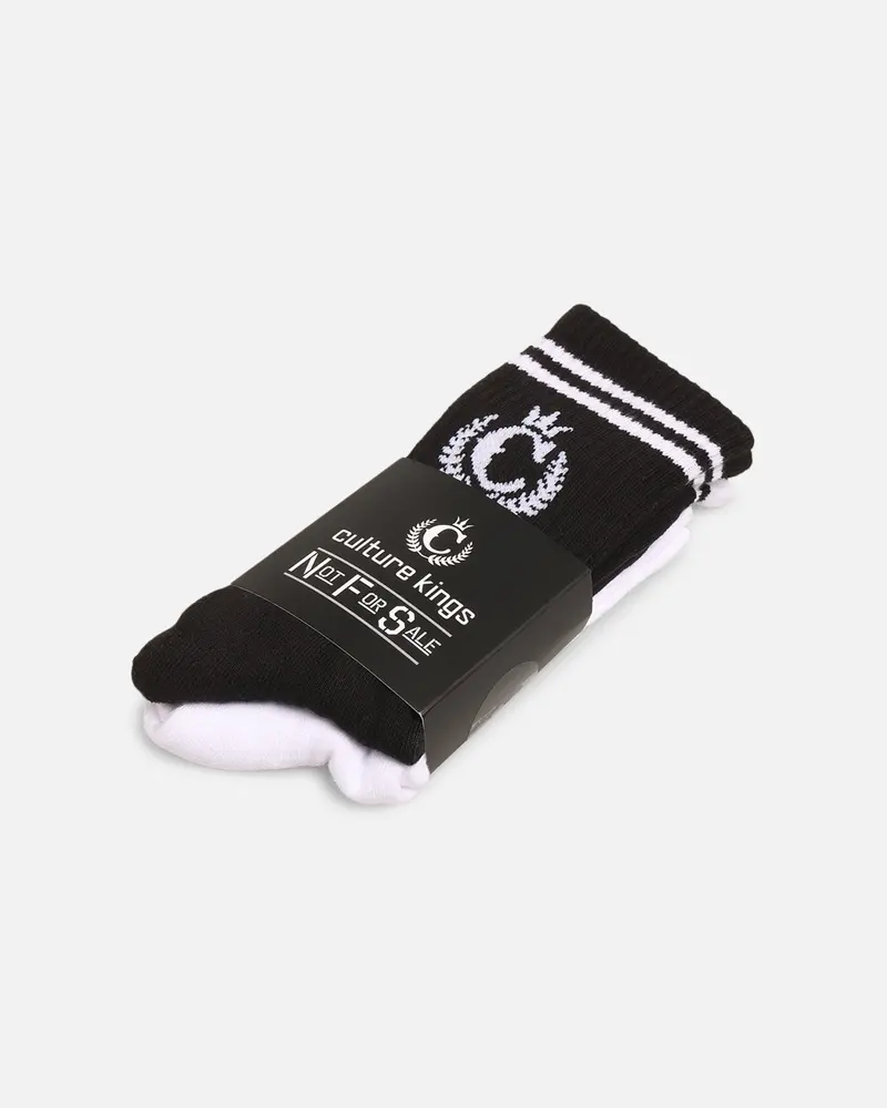 Culture Kings Ck Nfs Logo Socks 2 Pack Black/White 1