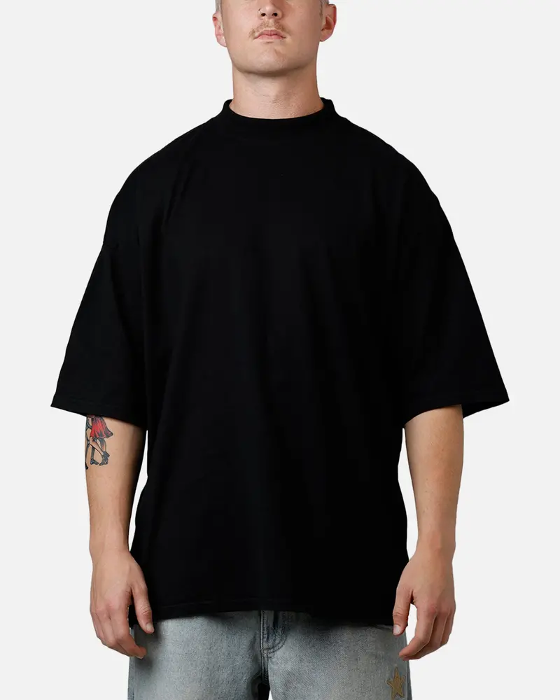 Culture Kings Everyday Mock Neck T-Shirt Black 1