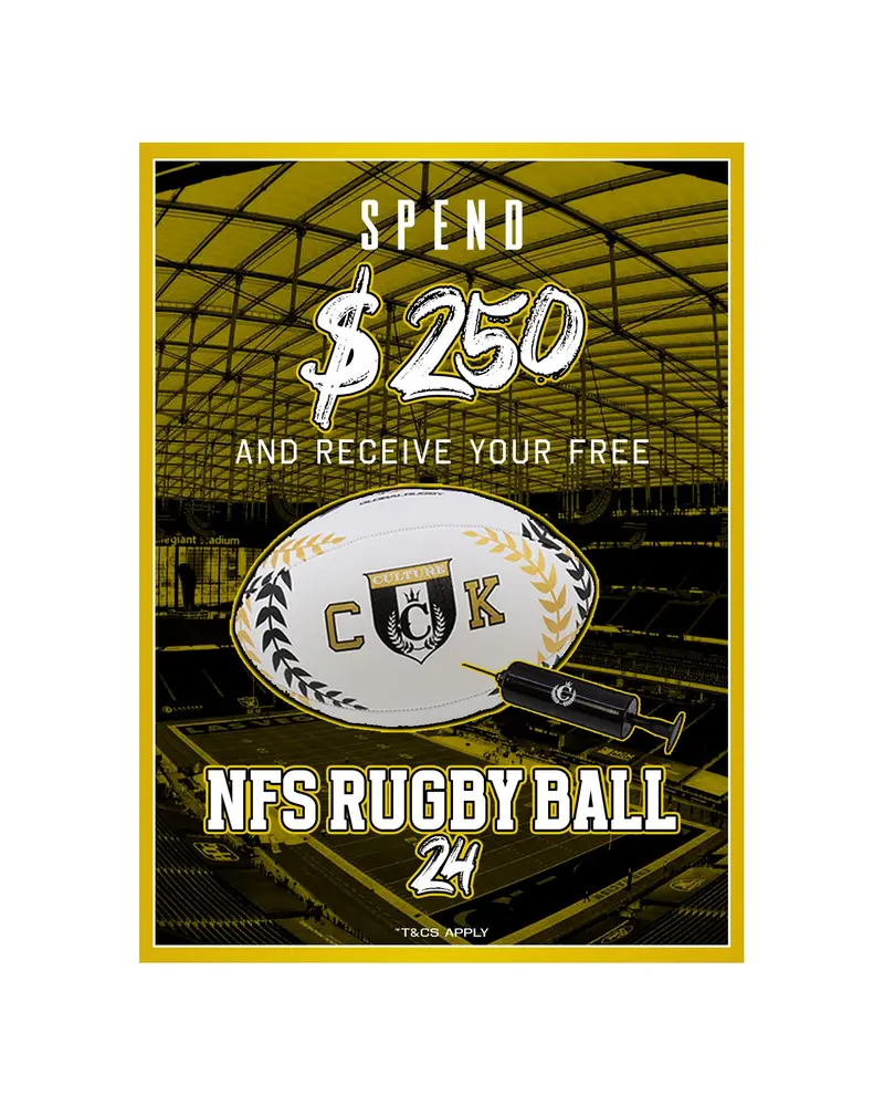Culture Kings Nfs Rugby Ball 24 White/Black/Gold. 1