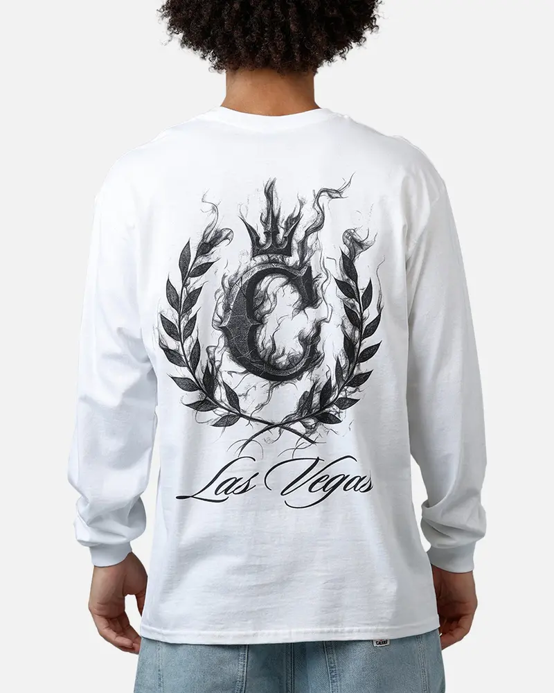 Culture Kings Smoke Long Sleeve T-Shirt White 1