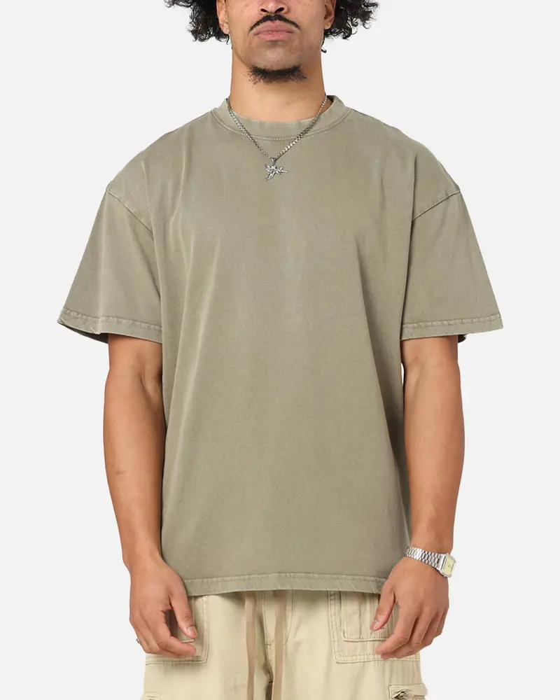 Culture Kings Standard Drop Shoulder T-Shirt Vintage Khaki 1